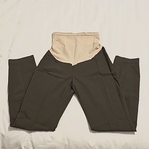 Motherhood Maternity Olive Green Skinny Ponte Pants with Belly Panel Size Medium